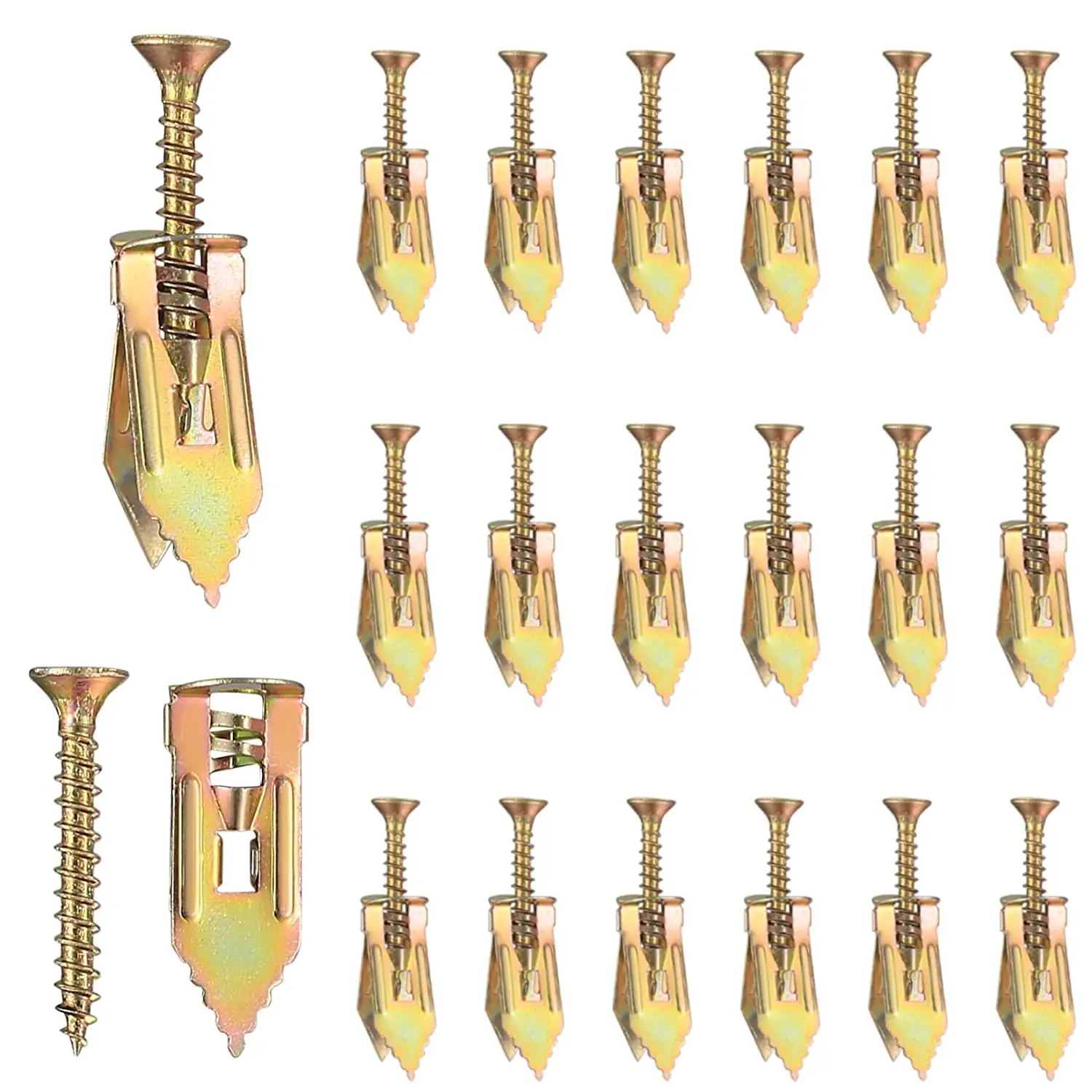 Zinc Plated Steel Self Drilling Wall Anchor Screw Kit for Mounting TV, Cabinets, Bike and Shelf Straps with Hole-Free Wall Installation Function