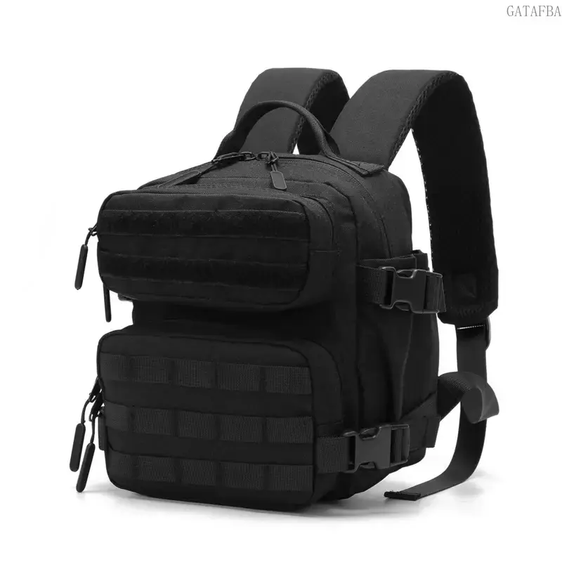 Unisex 9L Compact Nylon Fabric Mini Tactical Backpack - Water Resistant, Durable Rucksack with Padded Shoulder Straps, Multi-Functional Outdoor Gear Storage Bag for All Seasons Hiking/Camping