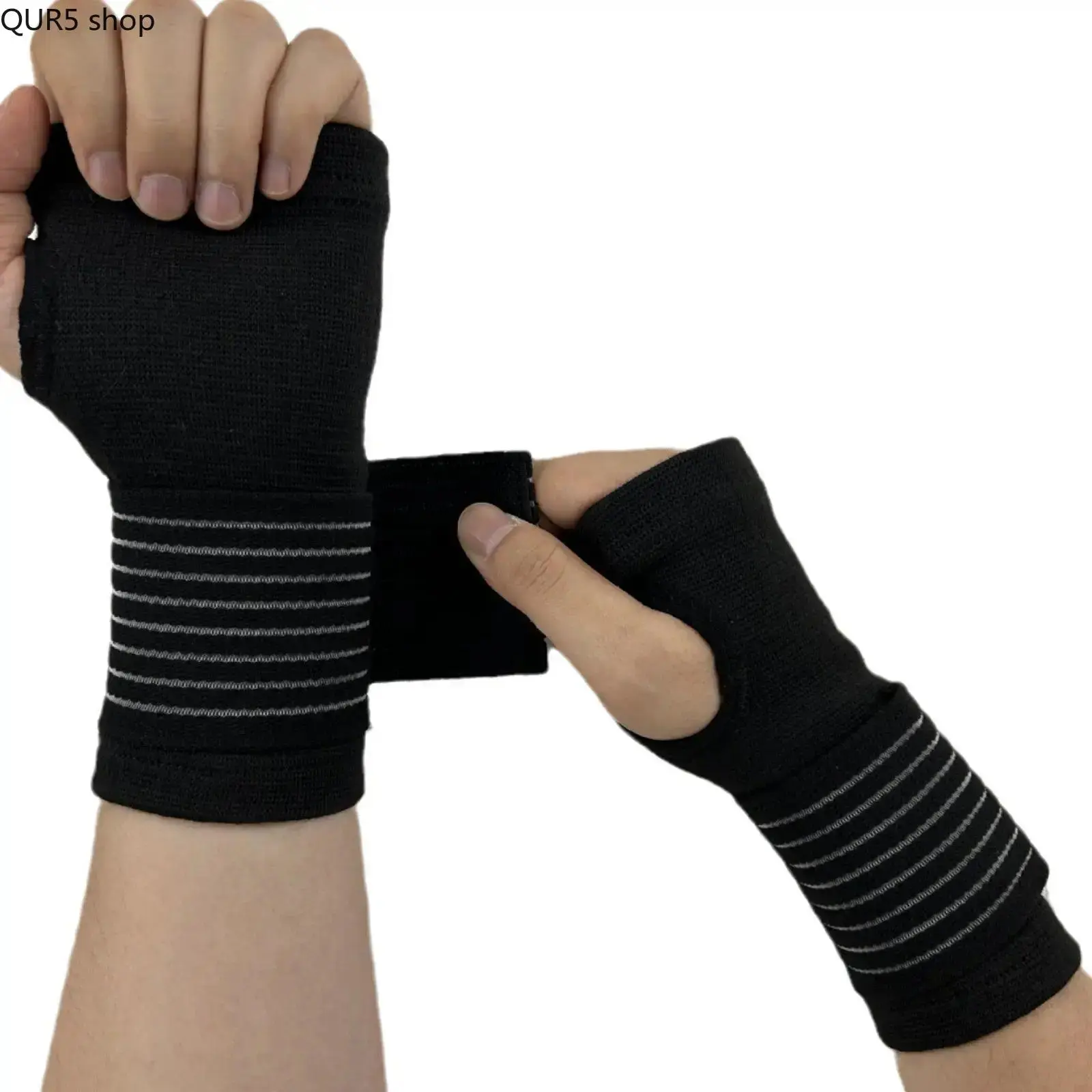 2-Pack Black Adjustable Wrist Support Braces - Left/Right Fit Workout Aid, Breathable Comfy Fabric Sport Ready for Carpal Tunnel, Arthritis, Tendonitis Relief, Daily Routines & Sports Workouts, Compression, Breathable Fabr