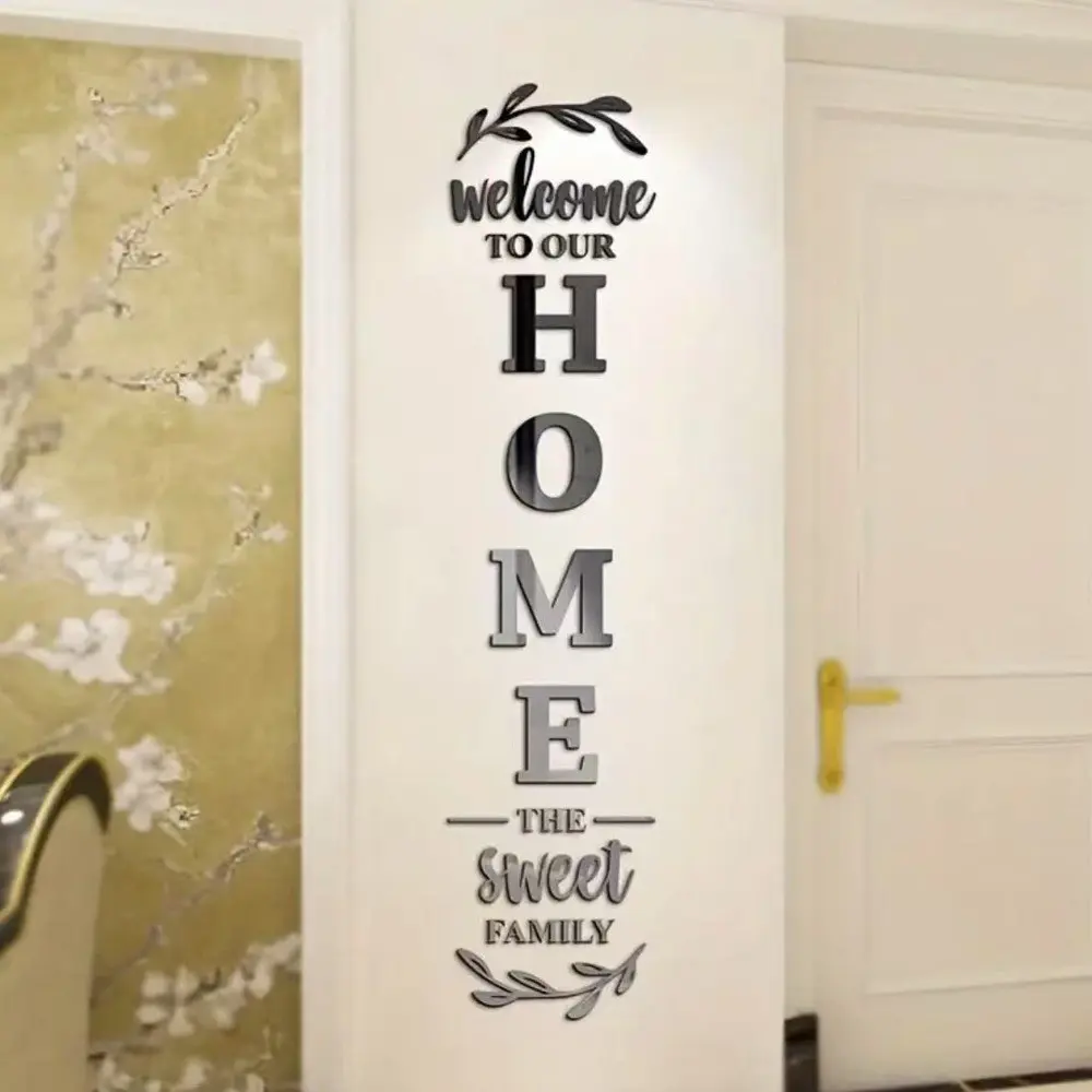 Mirror Wall Sticker, Acrylic Wall Sticker, Wall Art Stickers for Home Decor, Entryway Background Wallpaper, Easy Peel and Stick, Modern Family Room Decoration, Durable Adhesive