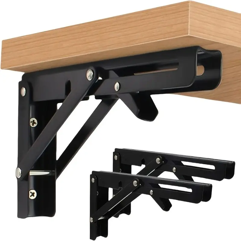 2-Pack Sturdy Folding Shelf Bracket Adjustable Angle, 90 Degree Decorative Table and Industrial Wall Storage Bracket, Available in 8 10 12 Inch Size Ideal for Home Project