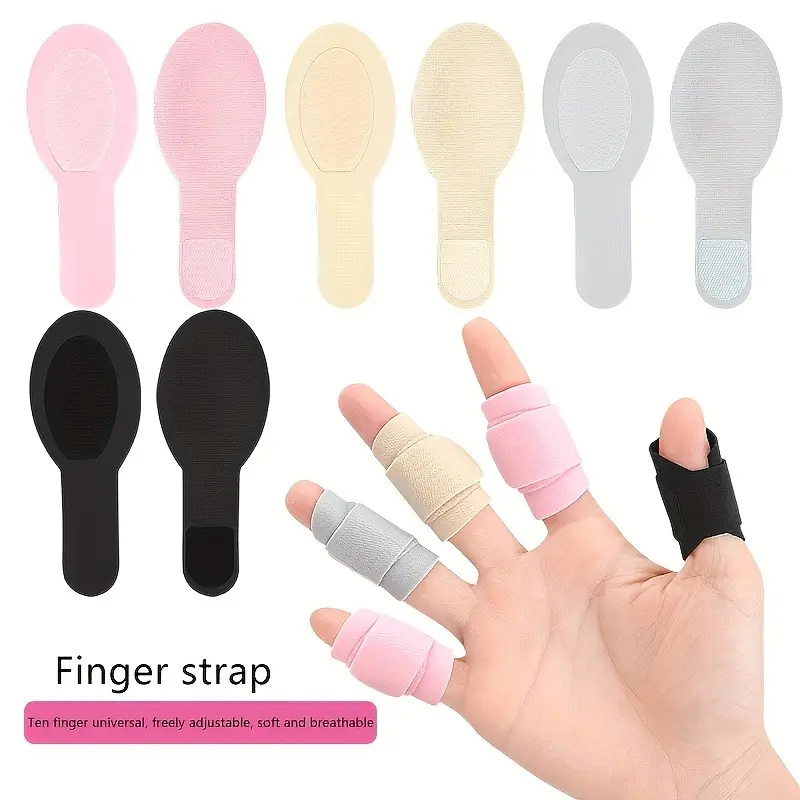 6-Piece Adjustable Finger Splint Support - Reusable Material Bandage, Soft and Breathable, Available in Multiple Colors, Hand Wash Only, Suitable for Sports and Daily Use