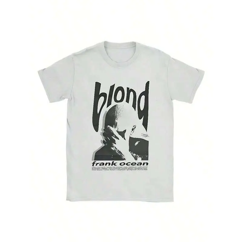 Graphic TeesBREATHABLE COOL SUMMER Blond Franks Rapper Ocean T Shirts Men's Cottonsss Casual T-Shirt O Neck Hip Hop Music Tee Shirt Short SLEEs