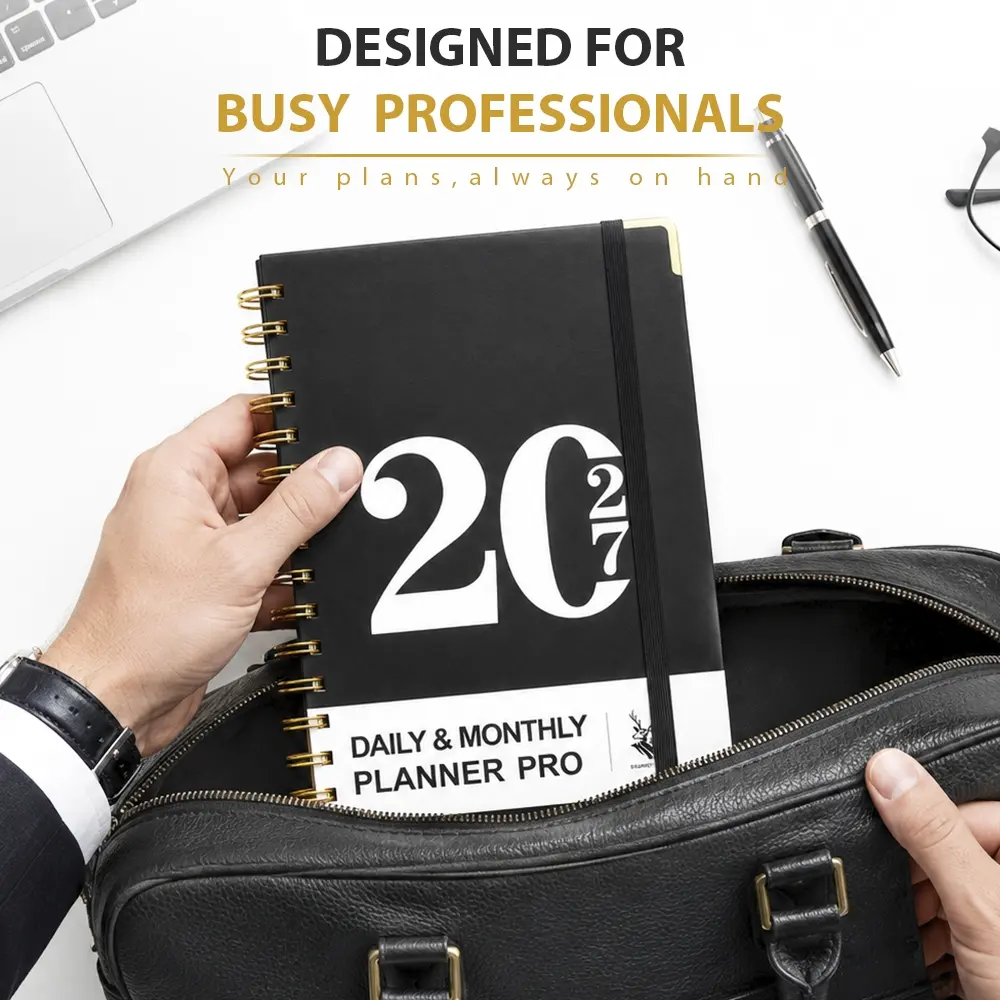 2027 spiral planner, aesthetic notebook, yearly monthly weekly daily journal, minimalist organizer notebook, Always on Hand, task management log, household planning system, life schedule planner