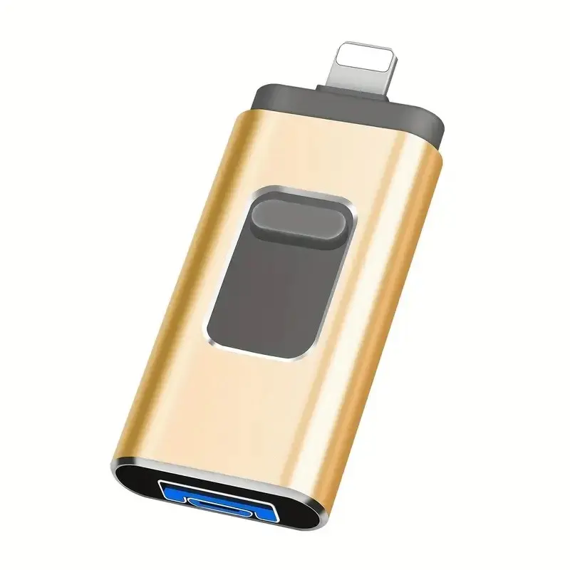 4in1 USB 3.0 Flash Drive for iPhone, 128GB-1tb, OTG Pen Drive, Type-C Memory Stick, Compatible with iOS and Android Devices