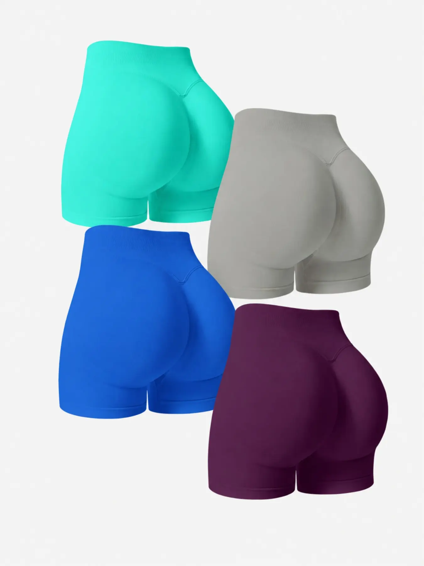 4 Pack Women High Waisted Seamless Compression Butt Lift Shorts, Tummy Control Shapewear, Stretch Breathable Activewear, Gym Training Shorts, Breathable Sports Shorts