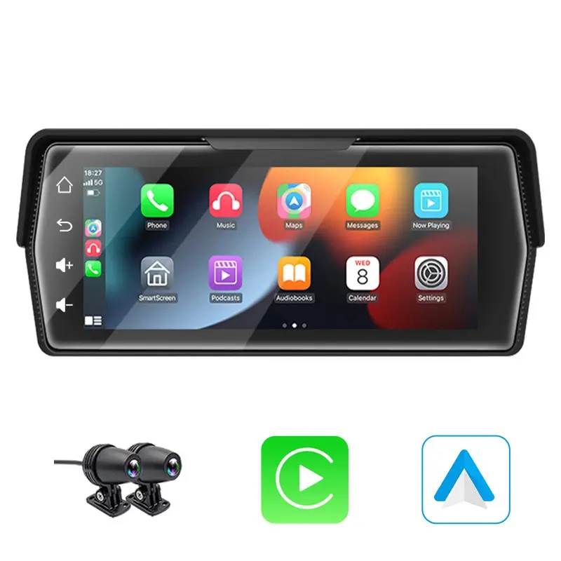 Venbes 6.86-Inch Motorcycle Navigation Gps Display, Wireless Carplay Android Auto, Ip67 Waterproof Touchscreen, Voice Control, Bluetooth-compatible
