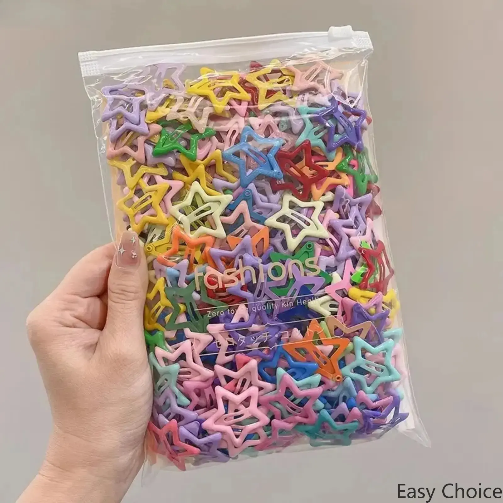 100Pcs Candy Color Star Hair Clips, Cute Tiny Non-Slip Claw Clip Barrettes, Fashion Hair Accessories For Daily Styling