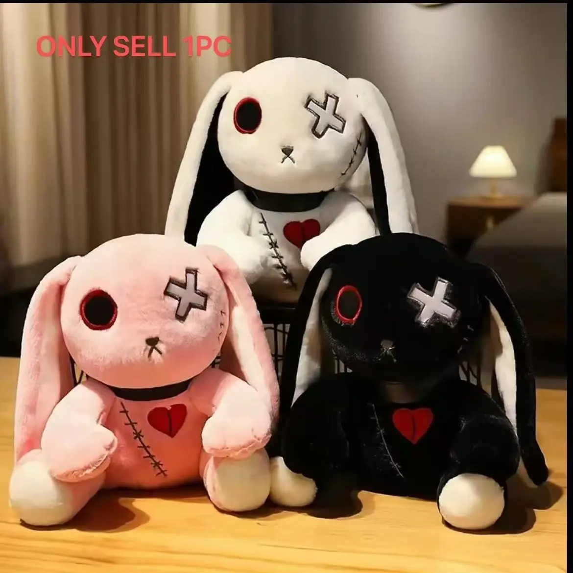 Halloween Rabbit Plush Toy, Dark Rebirth Bunny Stuffed Animal, Multi-Color Halloween Teddy Bear, Soft and Cozy Collectible Figure