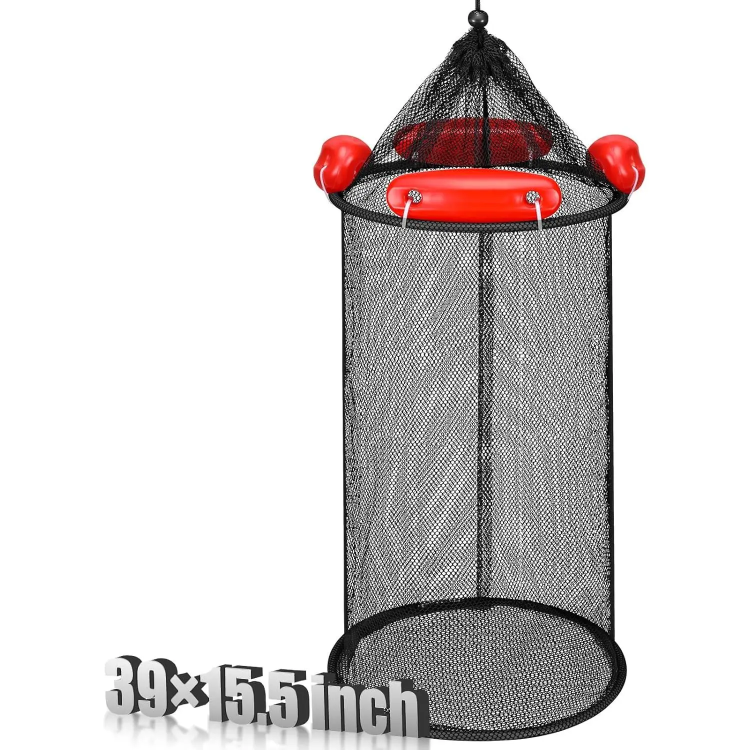 Large Collapsible Floating Fishing Basket 39 x 15.75 inch Live Caught Fish Foldable Floating Fish Basket Net Bait Bait Storage Cage Keeping Minnows Shrimp