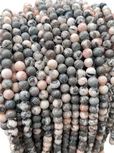 Zebra Jasper Beads, 4/6/8/10mm Natural Round Semi Precious Stones, Smooth Finish, Ideal for DIY Jewelry Making, Craft Supplies