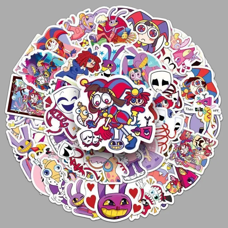 2026 hot item 54 PCS The Amazing Digital Circus Sticker Cartoon Skateboard Water Cup Decoration Graffiti Sticker Children’s Toy Birthday Gift