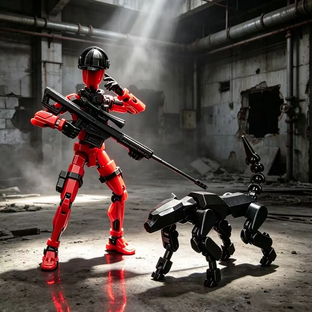 Dummy13 Tactical Figure Set with Mechanical Dog, Multi-Jointed Action Figures, Sci-Fi Soldier Toys, DIY Desktop Decorations