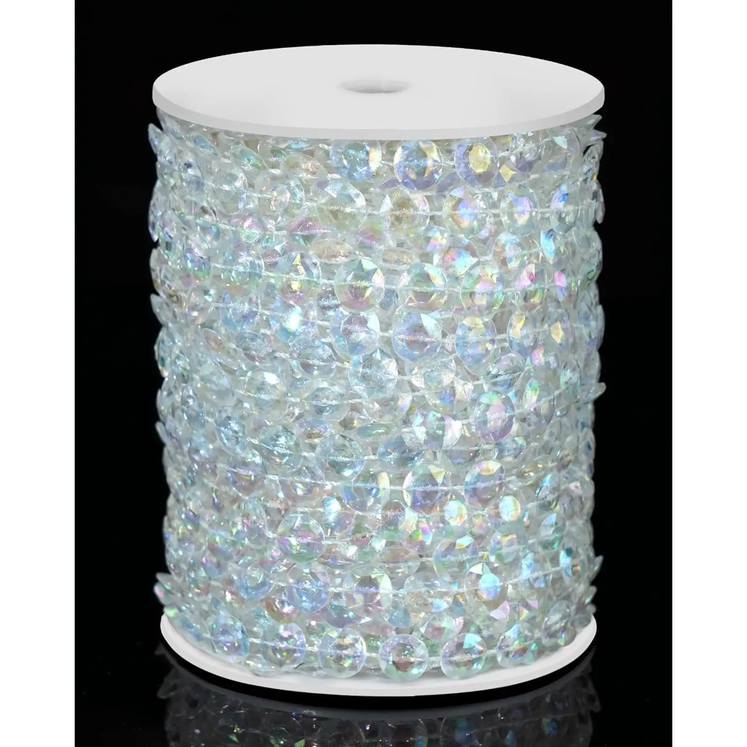 99FT Crystal Garland Strands, Acrylic Iridescent Crystal Beads String Roll, Diamond-Shaped Crystal Garland for Christmas Tree Wedding Party Decorations Beaded Curtain DIY Crafting Projectsfidget toys