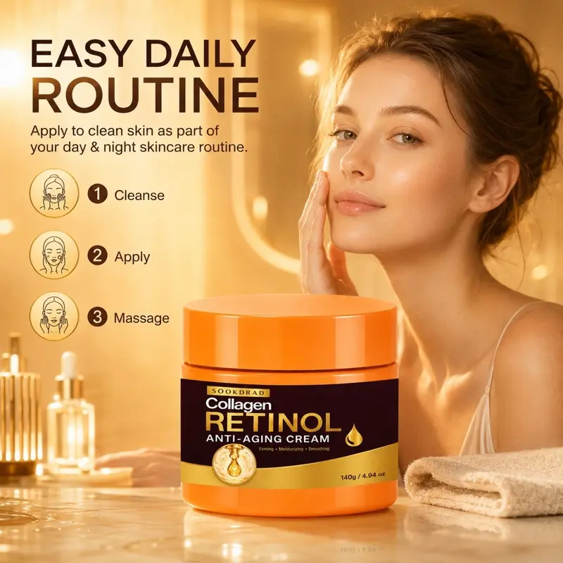 Collagen Retinol Anti-Aging Cream, Firming, Moisturizing, Smoothing, 4.94 oz, 140g