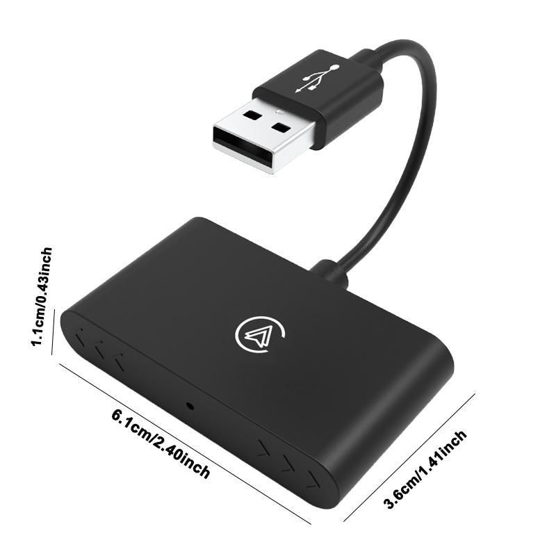 2 in 1 Car Adapter, Wired to Wireless Mini Box Plug & Play Adapter, Bluetooth-compatible WiFi Fast Auto Connect Smart Dongle for CarPlay Android Auto