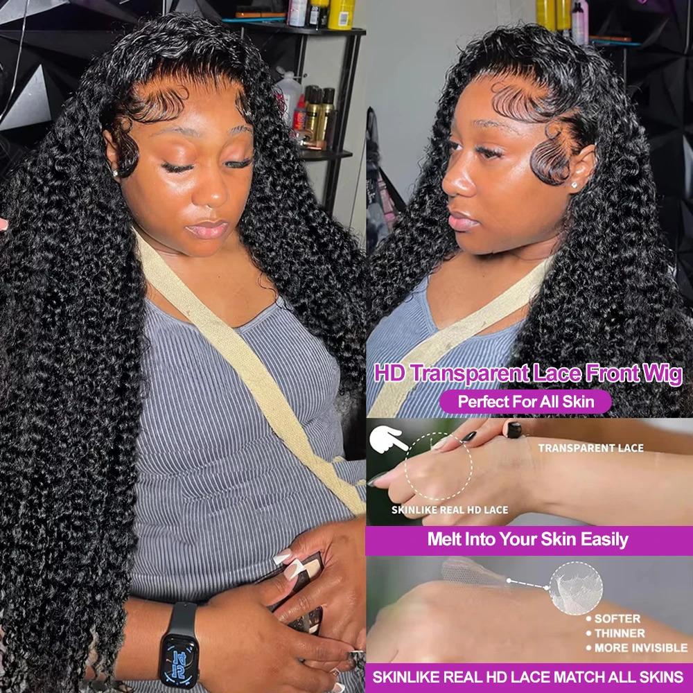 Women's Human Hair Half Wig - HD Wigs, 250% Density 40Inch Deep Wave, 13x4/13x6 360 Full Lace Frontal, Transparent Lace, Pre-Plucked Hairline & Side Parts Cap Design, Deep Wave Wig Women's Human Hair Half Wig - HD Wigs, 250% Density 40Inch Deep Wave, 13x4/13x6 360 Full Lace Frontal, Transparent Lace, Pre-Plucked Hairline & Side Parts Cap Design, Deep Wave Wig