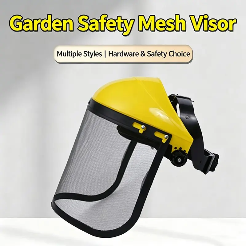 Breathable Head-Worn Grass Cutting Face Mask, Adjustable Knob, Garden Tool Mesh Cover, Protective Gear for Lawn Mowing