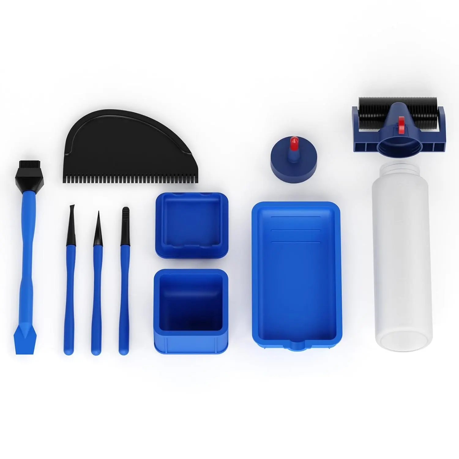 Glue Roller, 10PCS Wood Glue Roller Applicator Set Includes Wood Glue Bottle (8oz), Spreader, Silicone Glue Brush & Pod, Application Tray for Woodworking, Arts, Crafts