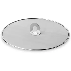 Homestia Splatter Screen for Kitchen, Stainless Steel Fine Mesh Splatter Screen for Frying Pan, 8" Grease Splatter Guard with Fold Flat Knob