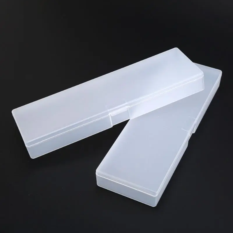 2PCS Frosted Transparent Plastic Pencil Case, Creative Student Stationery Storage Box, Multi-Purpose Fishing Tackle & Small Sundries Organizer