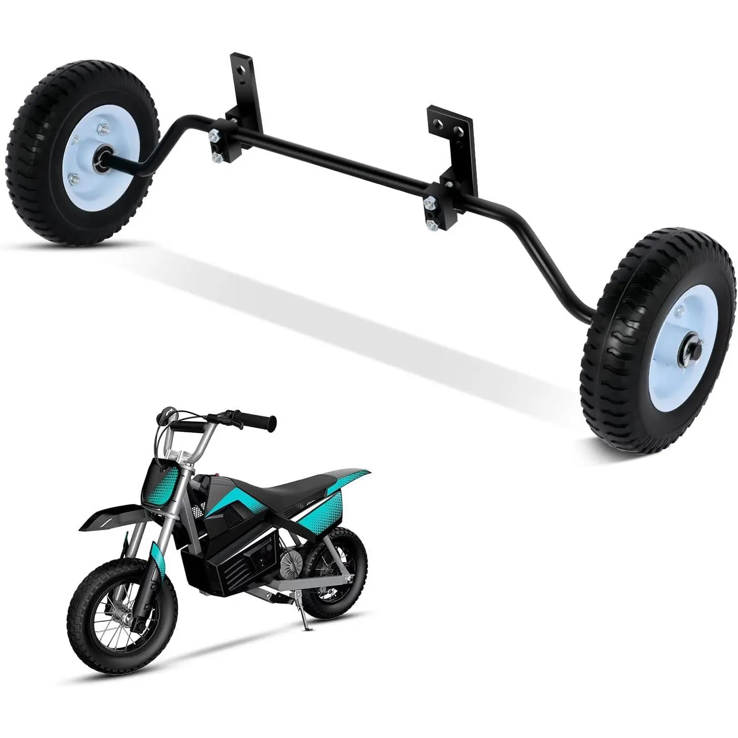 Nilight Dirt Bike Training Wheels - Height Adjustable, No Need to Inflate Solid Tires, Compatible with Razor MX125 MX350 MX400 MX500, Honda XR50 CRF50 Z50 Z50R, Yamaha PW50 TTR50 & Most 50CC Kids' Motorcycles, Easy Installation for Beginner Children, Chil