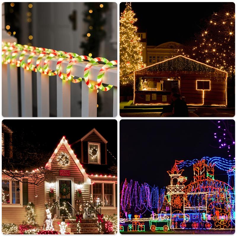 Candy Rope String Lights, LED Candy Cane Rope Lights, IPX4 Waterproof Outdoor LED Christmas Decor Lights For Garden Yard Party Xmas Christmas Holiday Decorations