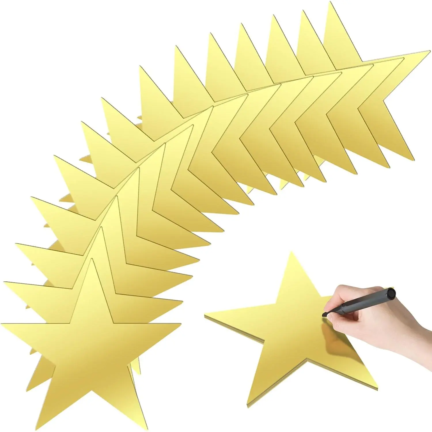 EnioyView 36-Count 11-Inch Large Star Shape Cardstock Cutouts, Double-Printed for Party Decorations, Movie Night, Office & Wedding Classroom Wall Bulletin Board Decor