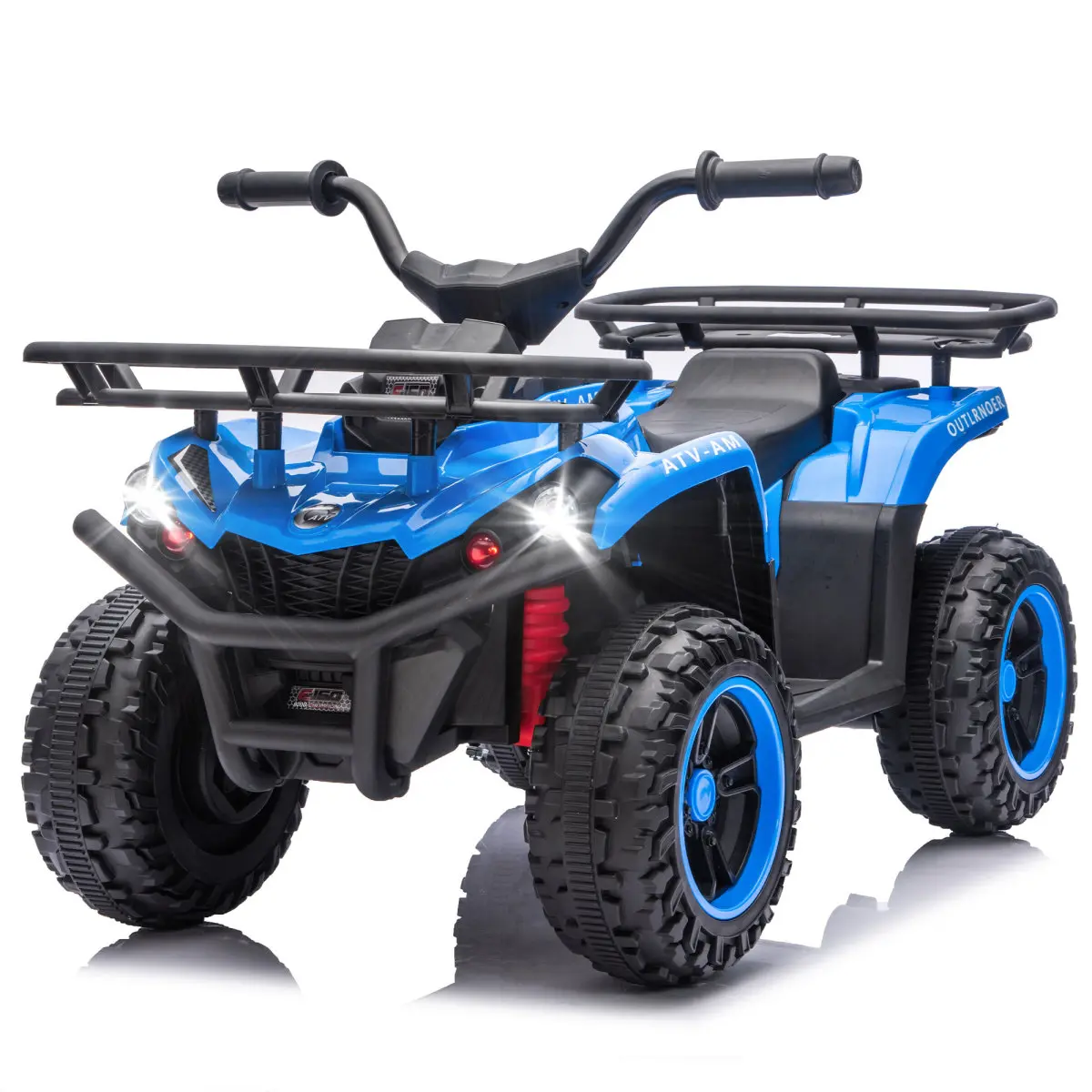 Unisex 24V Battery Kids Off-Road ATV Ride-On Vehicle - Dual 80W High-Power Motors, Anti-Slip Tires, Crash Bars, Front & Rear Storage Racks, Power Display, LED Headlights, Bluetooth MP3, Sturdy Bumper, for Ages 3-5 Kids & Family Outings, Front And Rear Sto
