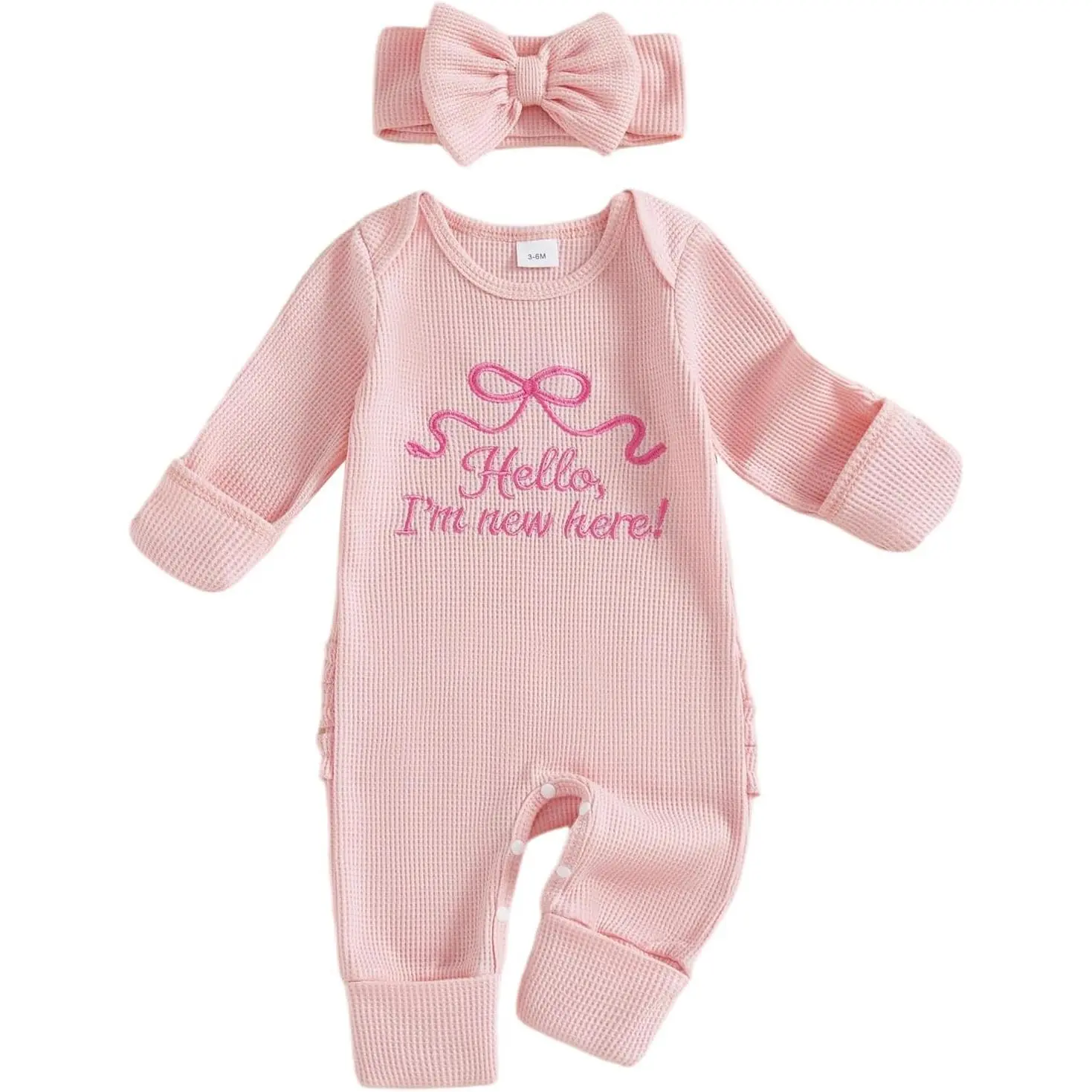 Baby Girl Winter Clothes Newborn Preemie Going Coming Home Outfit Ruffle Mitten Sweater Romper Cute Knit Jumpsuit