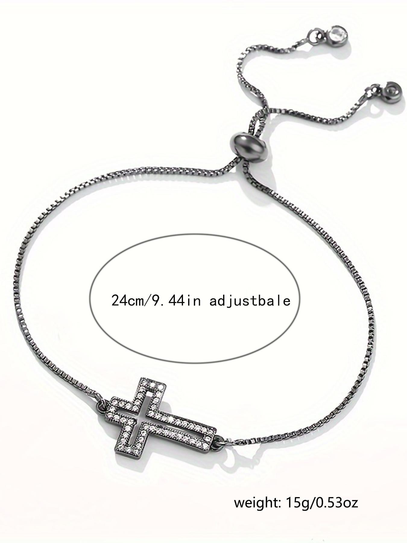 Rhinestone Cross Charm Bracelet, Exquisite Trendy Bracelet, 1 Piece Fashionable Matching Bracelet Jewelry for Women & Men for Party, Daily Clothing Decor