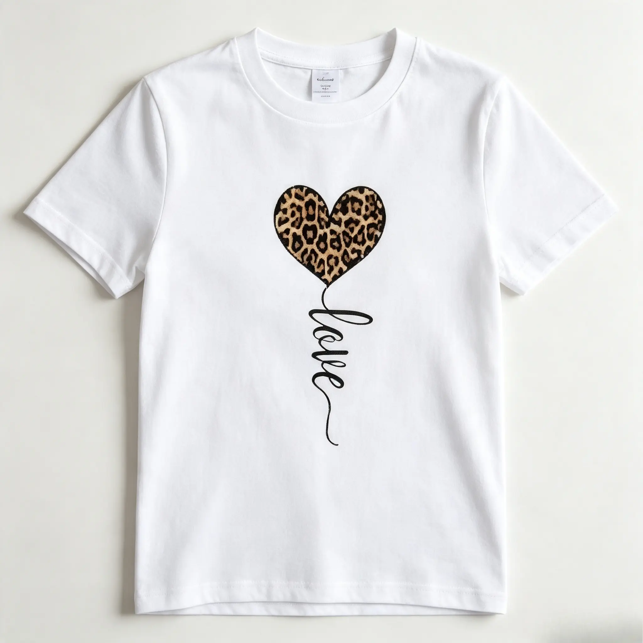 Leopard Print Heart Love Graphic Cotton T‑Shirt, Oversized Comfort Fashion Outfit, Cute Valentine Casual Top, Perfect Holiday & Valentine’s Day Gift for Lovers, Family and Friends