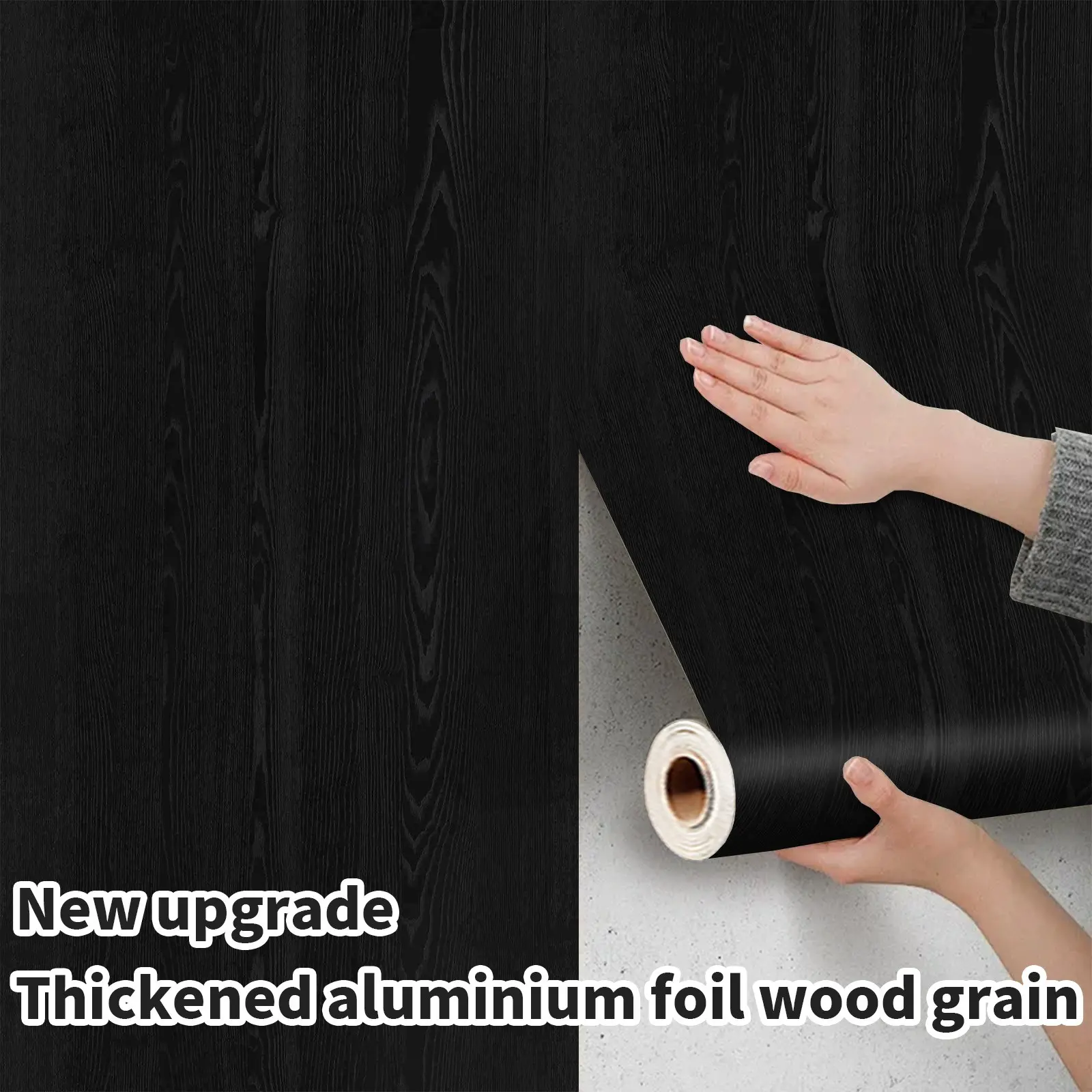 Vinyl Wallpaper Roll, Self-Adhesive Removable Wood Texture, Easy Clean, 17.7x118 Inches, for Countertops, Furniture, Kitchen Walls
