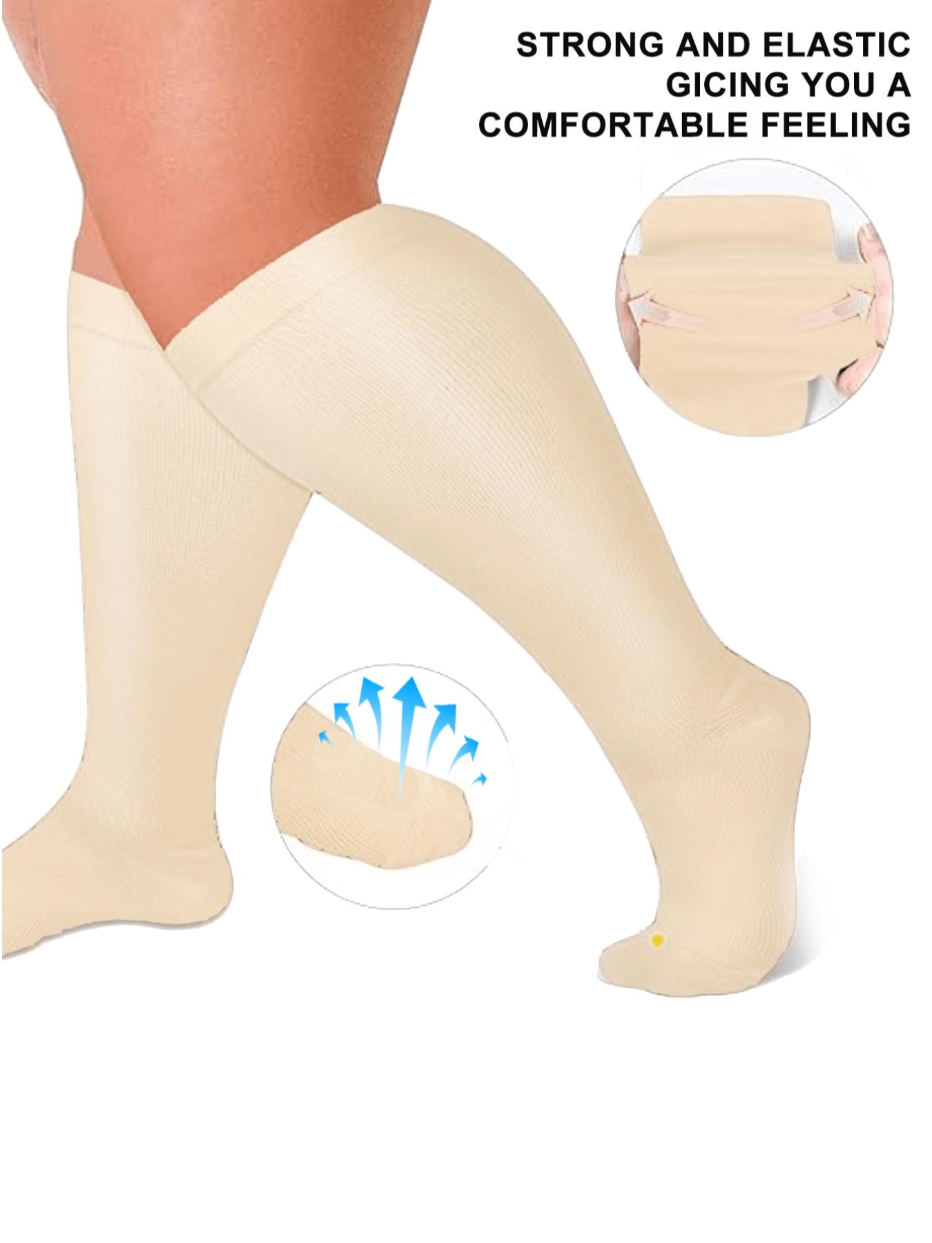 5 Pairs Unisex Compression, 20-30mm Hg Graduated Support Stockings, Athletic Running Socks, Ideal for Running & Nursing, All Season Wear