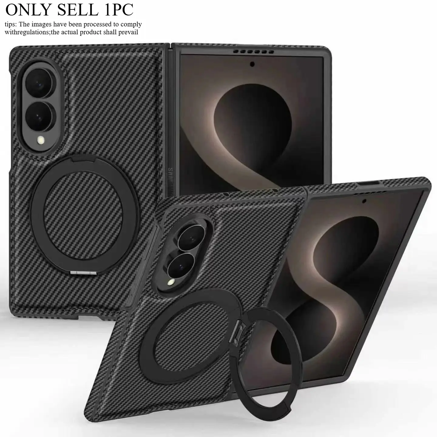 For Samsung Galaxy Z Fold 8 / 8 Ultra Case Luxury Kevlar Leather Magnetic 360°Ring Stand Protective Back Cover For MagSafe Shell