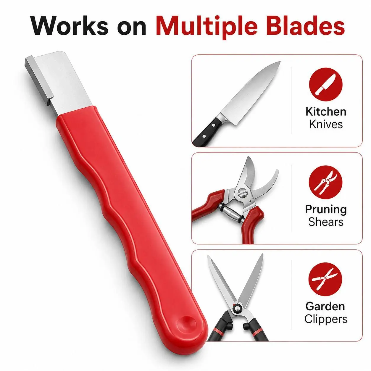 Professional Kitchen Knife Sharpener, Precision Blade Sharpening Tool & Whetstone, Works for Kitchen Knives as well as Garden Shears, Random Color Delivery