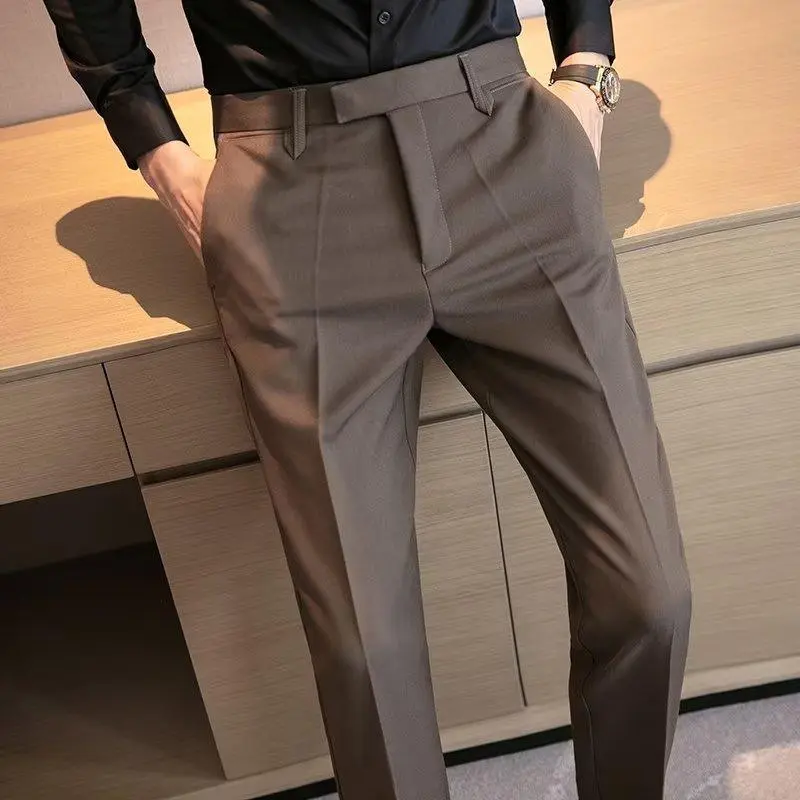 Men's Formal Suit Pants Business Office Tailored Slim Fit Professional Work Essential Comfort Trousers, ModernStyle, RelaxedStyle, ClosetEssential, ComfortFit, Breathable, Trendy, 2026 Style