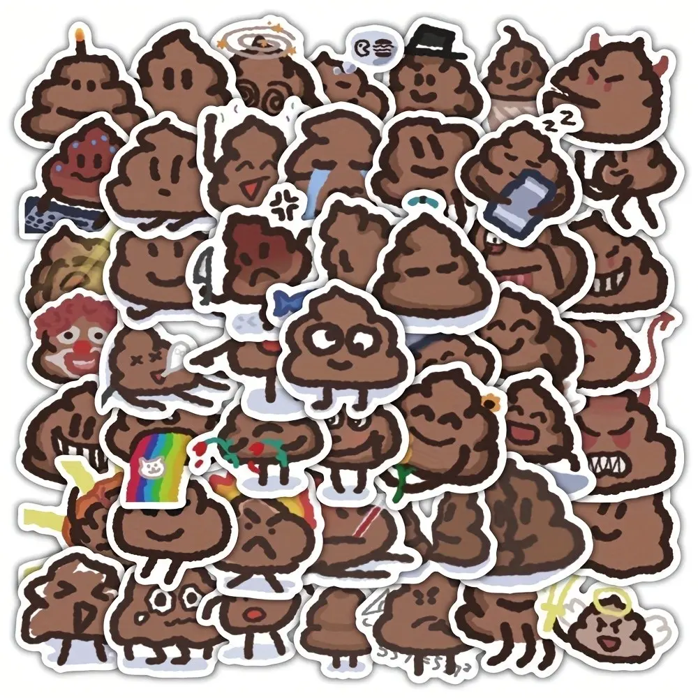 60pcs Funny Poop Stickers, Creative Handmade Decorative Stickers, Fun Design for Kids' Crafts, Unique Party Supplies, Perfect Gift Idea