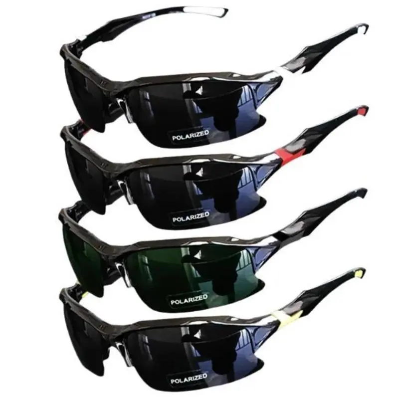 4-Pack Polarized Sports Sunglasses for Men Women - Wrap Around Half Rim Cycling Running Driving Shades UV400 Protection Eyewear Multipack