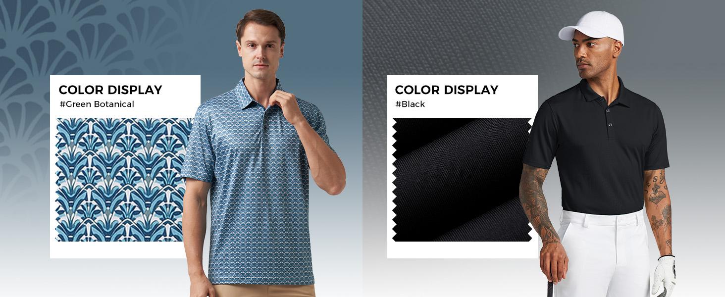 Willit Men's Golf Polo Shirts Short Sleeve Print Performance Moisture Wicking Casual Stretch Breathable workout tops
