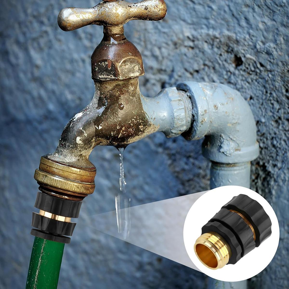 6PCS Quick Connectors for Garden Hose,Leak-Proof, Durable Aluminum, 3/4” Male & Female Fittings with Rubber Washers