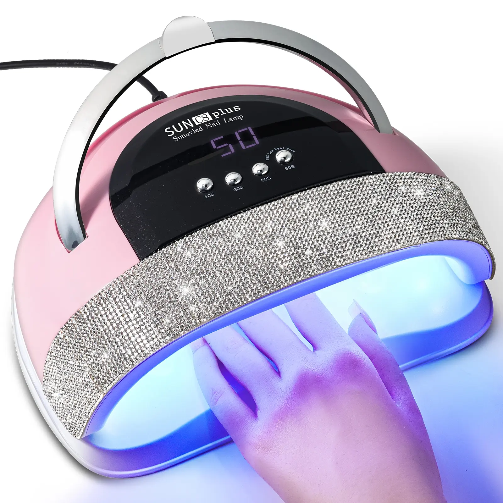 UV LED Nail Lamp C8 Plus, 57 Beads Smart Sensor Gel Polish Dryer with 4 Timers, Salon-Grade Nail Curing Light for Home Use，Christmas & Valentine's Day Gift