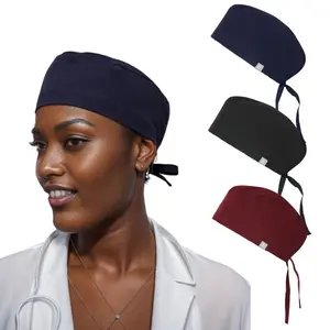 3-Pack Unisex Printed Scrub Caps with Adjustable Tie-Back, Breathable and Non-Slip Surgical Hats for Men and Women, 3Pcs