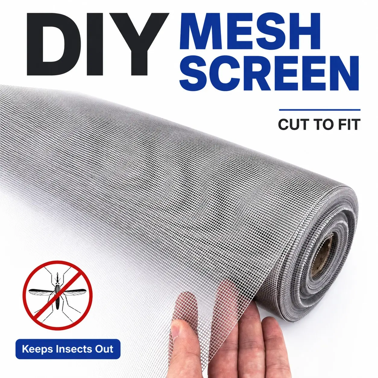 DIY Multipurpose Screen Mesh, Trimmable Cut to Fit Insect Screen for Doors and Windows, Suitable for Patio and Porch
