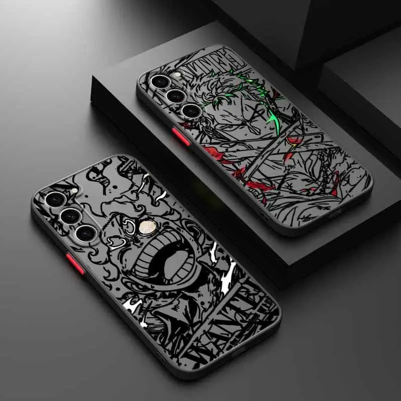 Cool Anime New O-One Pieces Cover for Samsung S25 S24 S23 S22 S21 S26 FE Ultra Plus Samsung Galaxy S26 S25 S24 S23 S22 Frosted Translucent Soft Phone Case