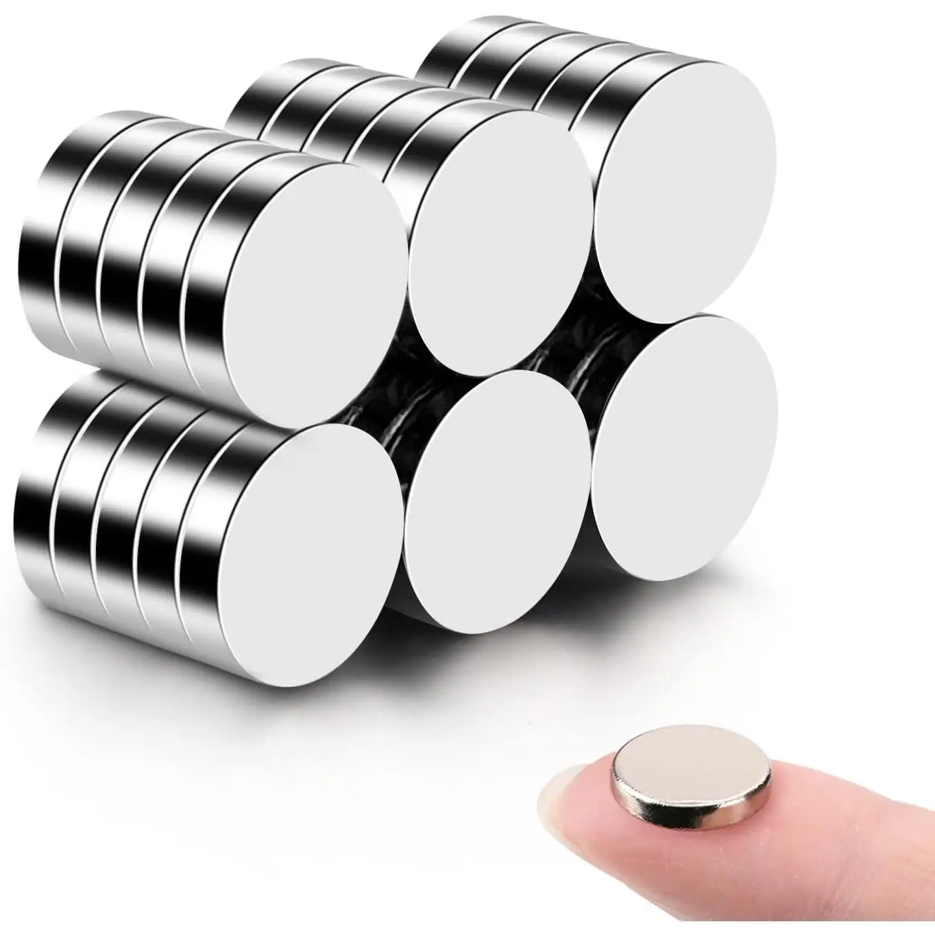 30Pcs Tiny Fridge Magnets, 10x2 mm Small Round Refrigerator Magnets, Neodymium Magnets for Crafts, Office, Refrigerator, Whiteboard