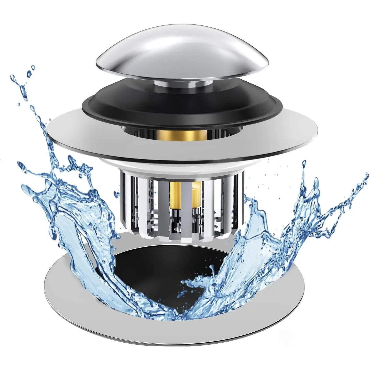 Tub Stopper Bathtub Drain, Drain Hair Catcher and Cover, Pop Up Tub Stopper Bathtub Drain Plug Cover Replaces Bath Tub Lift and Turn, Tip- and Trip Lever Bathtub Drains ()