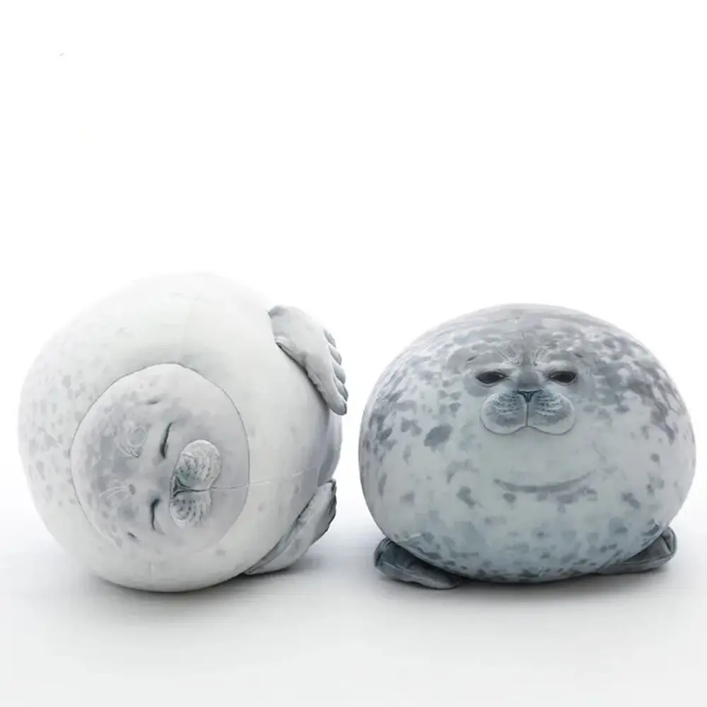 Chubby 3D Seal Plush Pillow, Soft Stuffed Animal Throw Cushion, Cute Round Seal Toy for Sleeping, Ideal Gift for Kids Girls