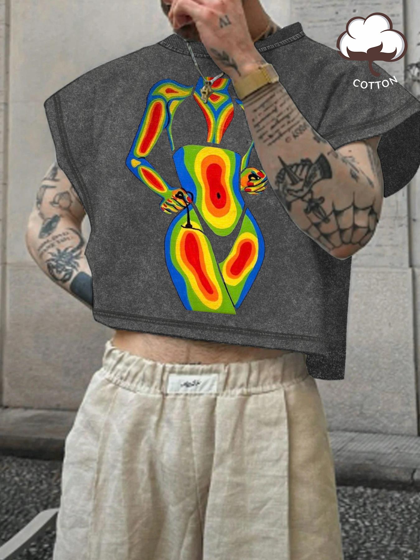 Men's Basic Solid Color Crop Tank Top, Regular Fit Casual Sleeveless Round Neck Top for Summer, Fashion Men's Clothes for Daily Wear