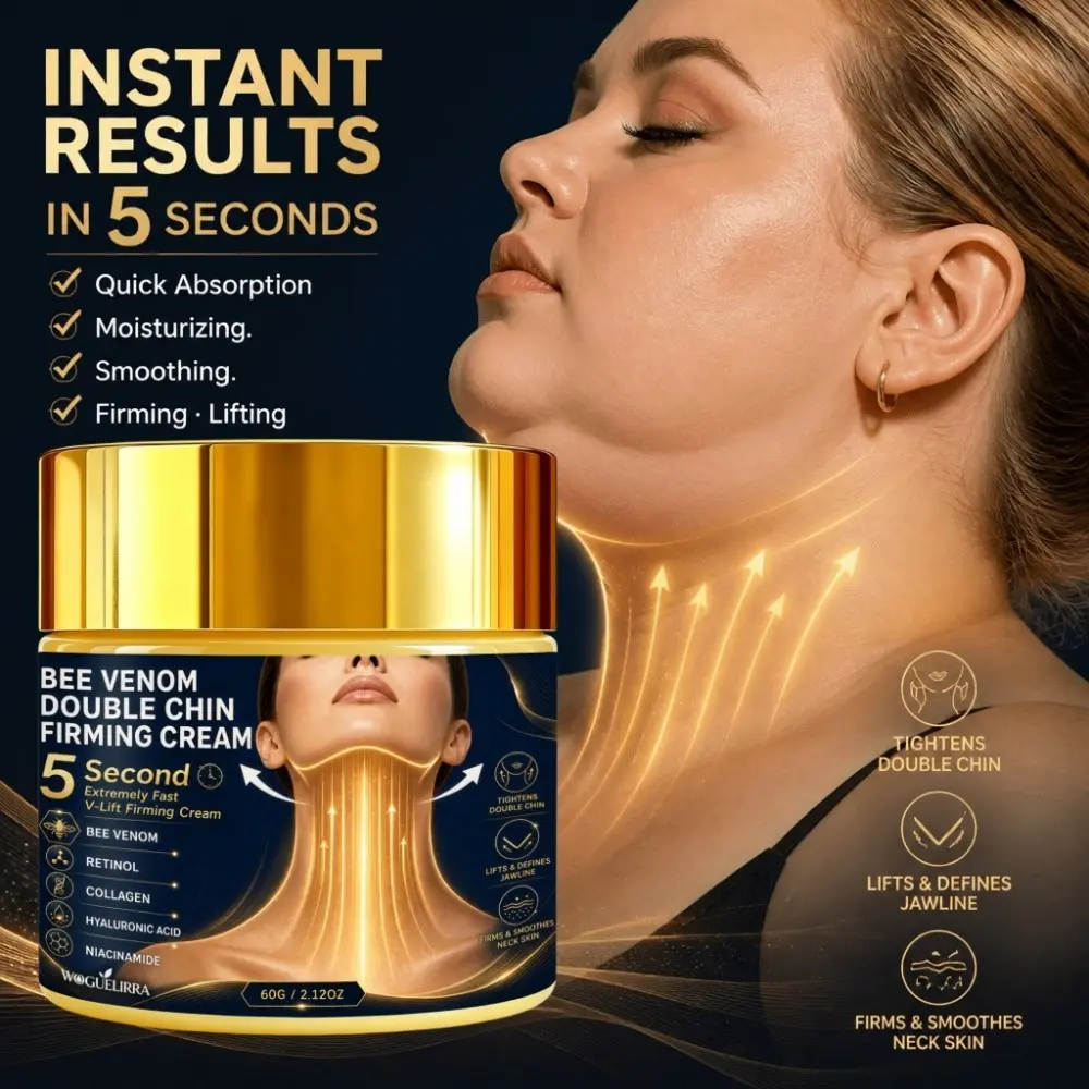 Quick V-Shape Face and Neck Firming Cream, Contains Bee Venom and Collagen, Improves Loose Skin, Instant Tightening Effect, Ideal for Chin Care, Beauty Products